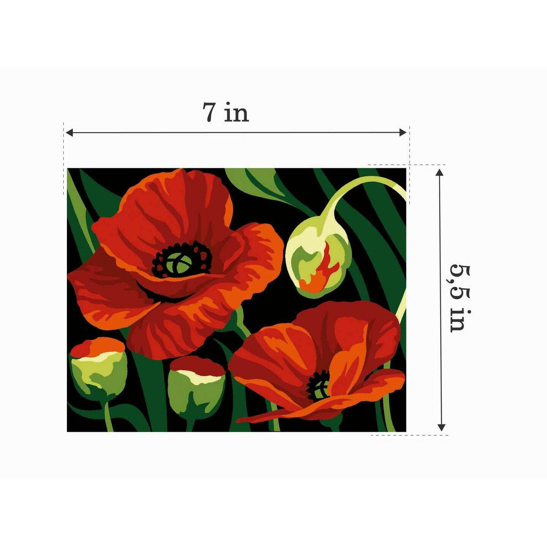 Needlepoint Kit Poppies MRCK7666024115 Margot de Paris Printed Tapestry Canvas