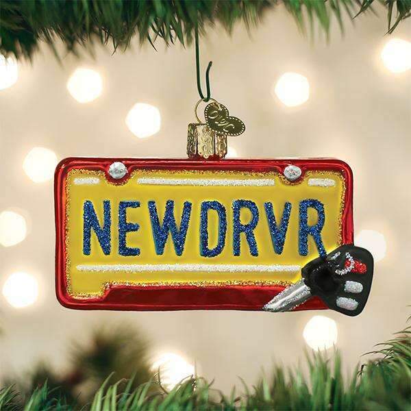 Old World Christmas New Driver Blown Glass Ornament