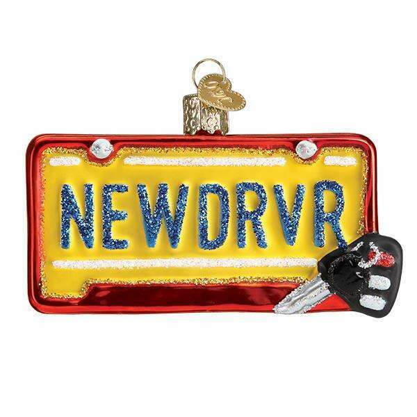 Old World Christmas New Driver Blown Glass Ornament
