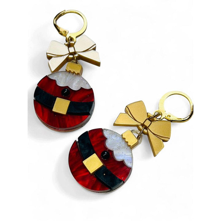 NEW! "I PICCOLINI" Earrings - Christmas Balls - Santa Claus with Bow image 3