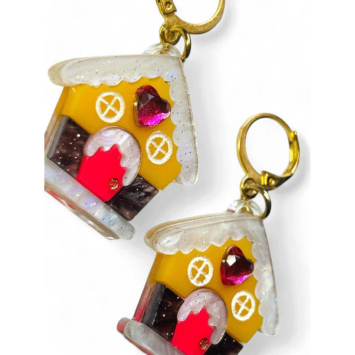 NEW! "I PICCOLINI" Earrings - Mini Marzipan House with Rhinestones image 3