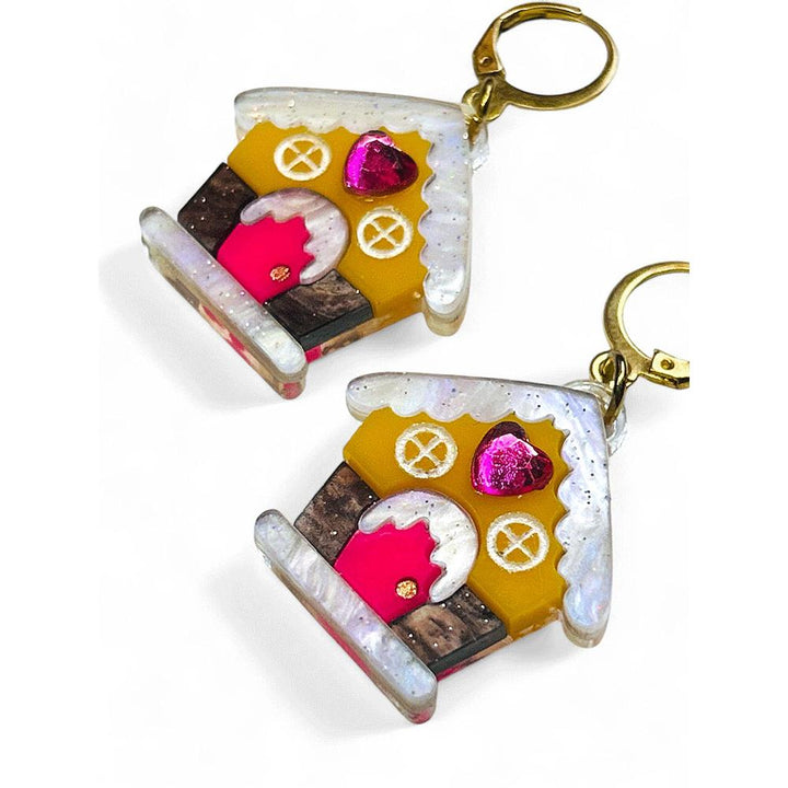 NEW! "I PICCOLINI" Earrings - Mini Marzipan House with Rhinestones image 5