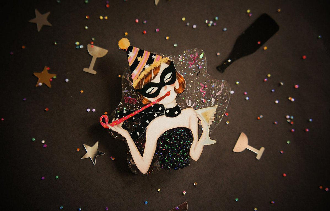 New Years Eve Party Brooch by Laliblue - Quirks!