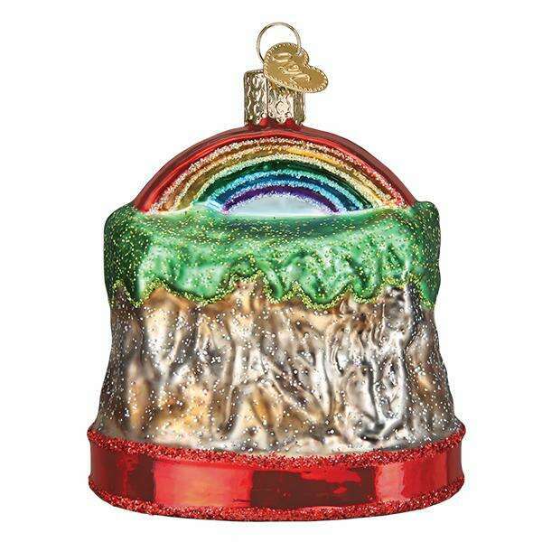 Old World Christmas Niagara Falls Blown Glass Ornament