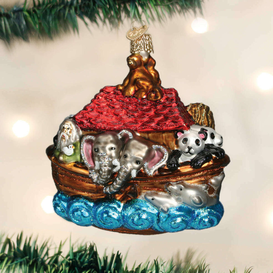 Old World Christmas Noah's Ark Blown Glass Ornament