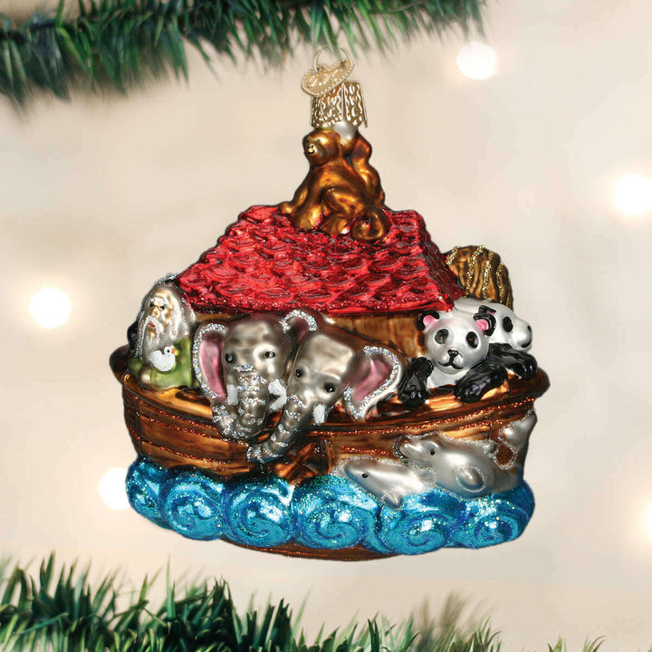 Old World Christmas Noah's Ark Blown Glass Ornament