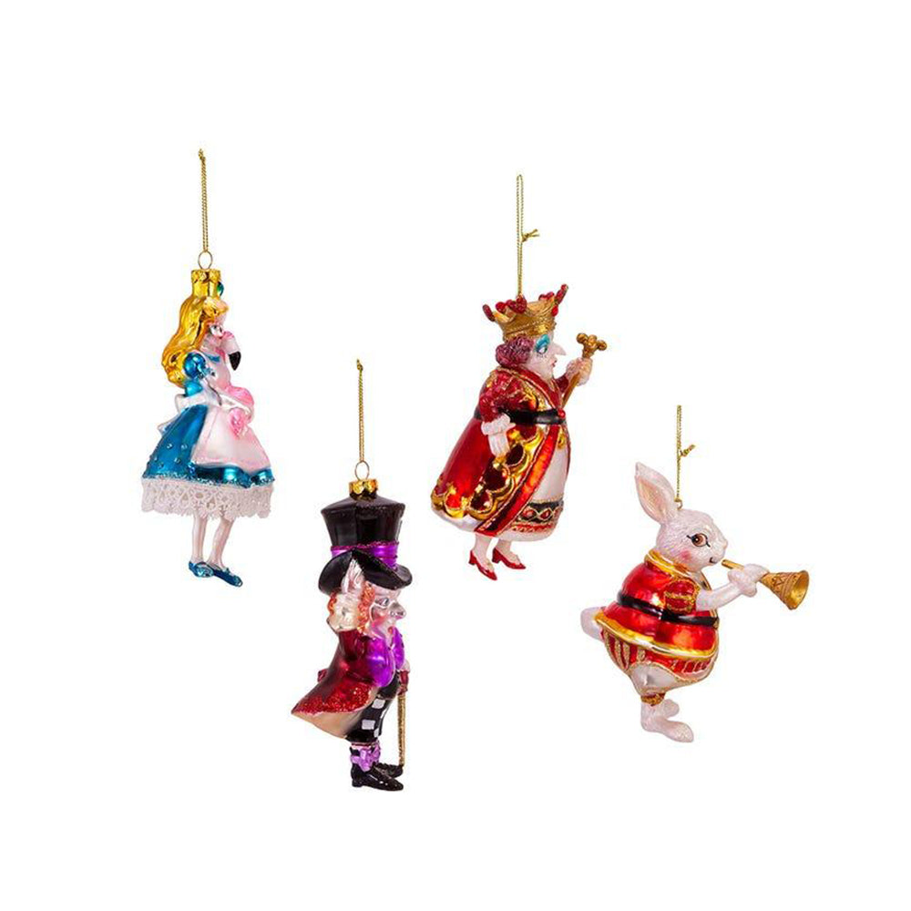 Noble Gems&trade; Alice In Wonderland Glass Ornaments, 4-Piece Box Set by Kurt Adler image 1