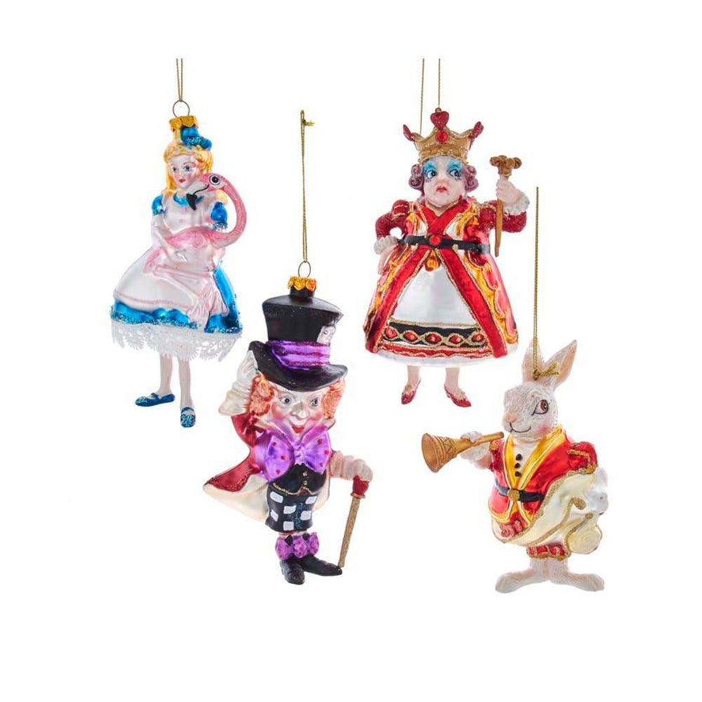 Noble Gems&trade; Alice In Wonderland Glass Ornaments, 4-Piece Box Set by Kurt Adler image