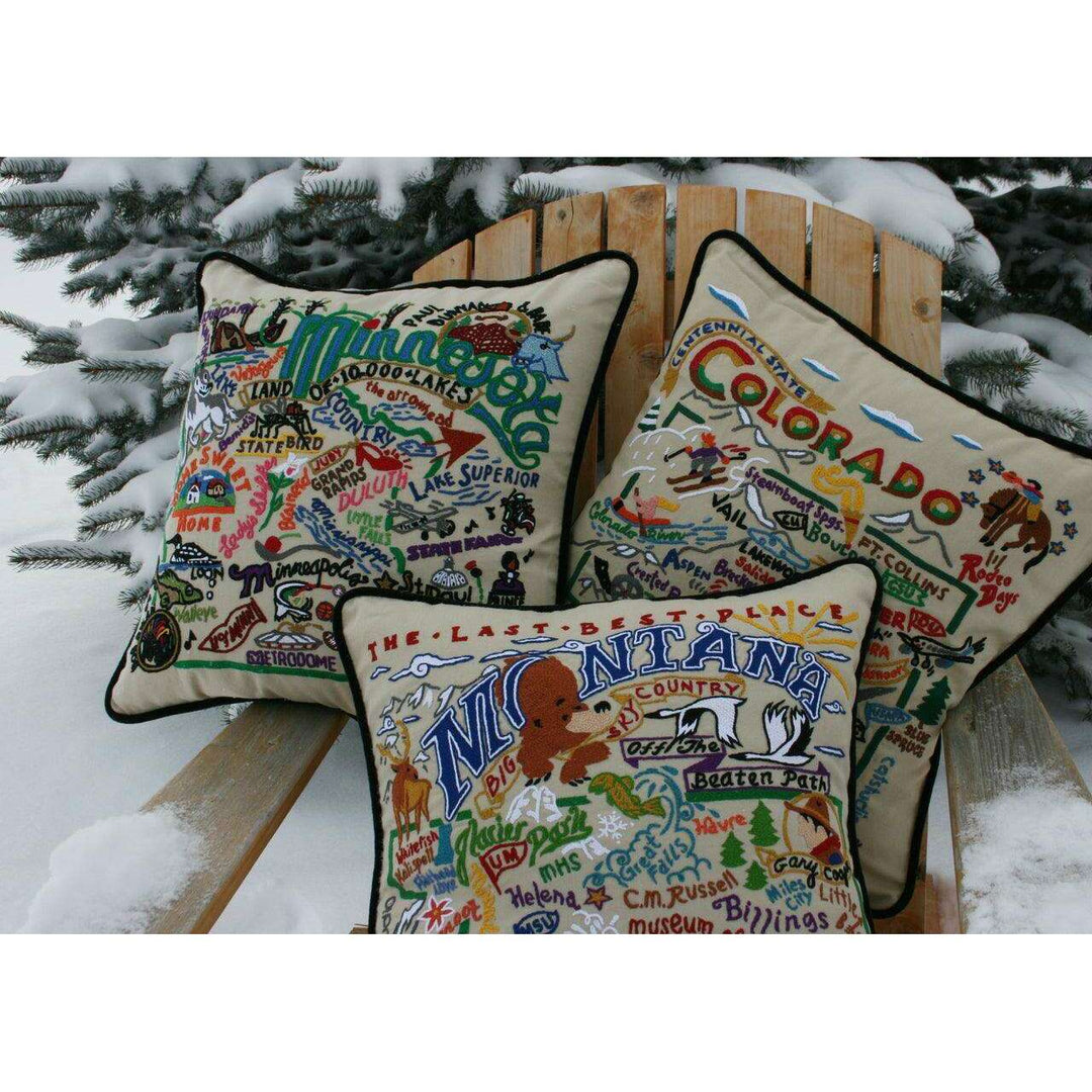 North Pole Christmas Hand-Embroidered Pillow - Quirks!