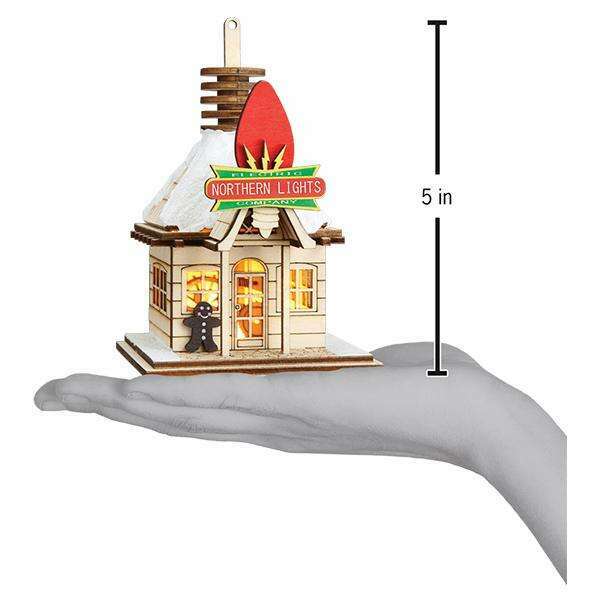 Old World Christmas Northern Lights Electric Co. Light-Up Cottage