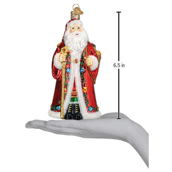 Old World Christmas Norwegian Santa Blown Glass Ornament