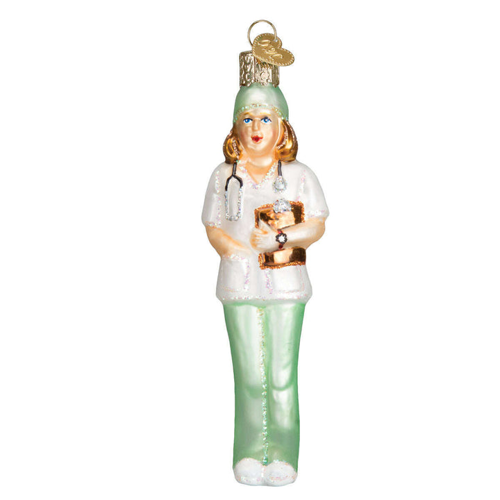 Old World Christmas Nurse Blown Glass Ornament