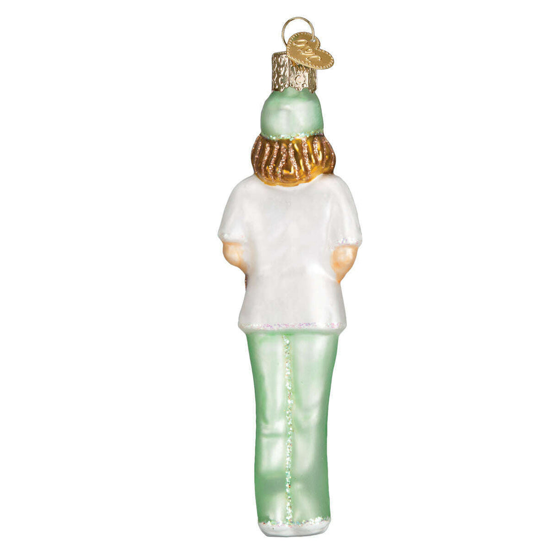 Old World Christmas Nurse Blown Glass Ornament