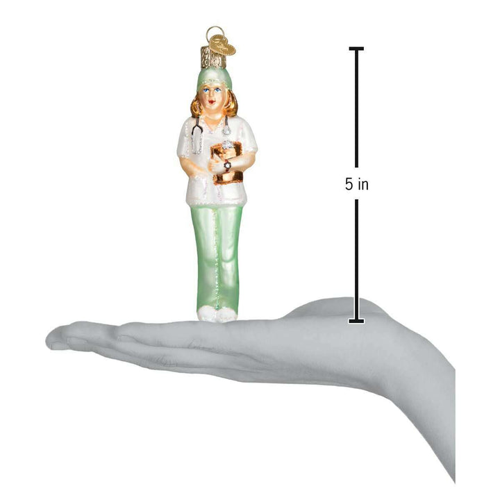 Old World Christmas Nurse Blown Glass Ornament