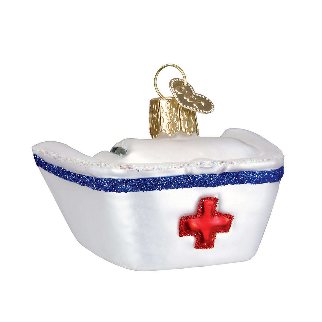 Old World Christmas Nurse's Cap Blown Glass Ornament