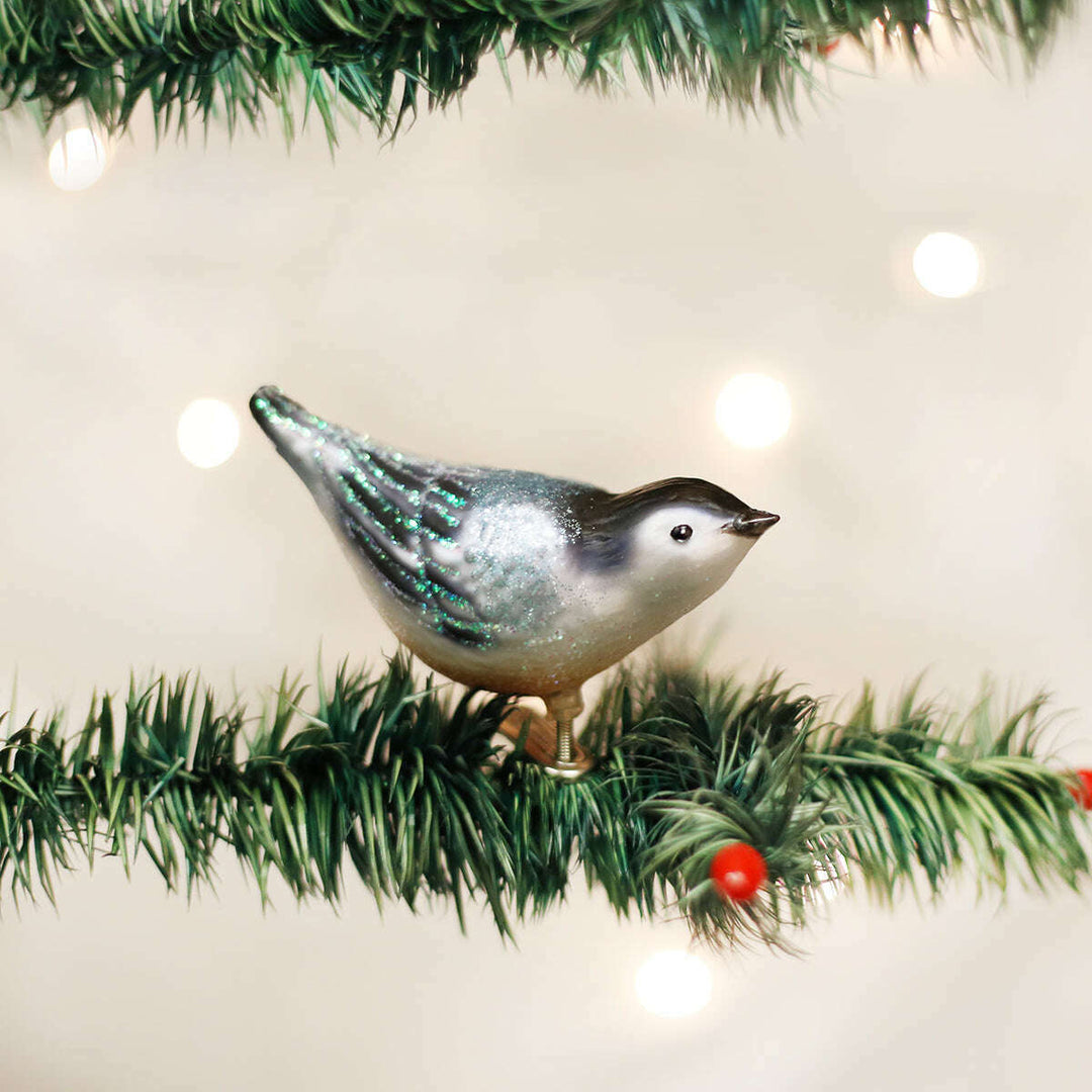 Old World Christmas Nuthatch Blown Glass Ornament