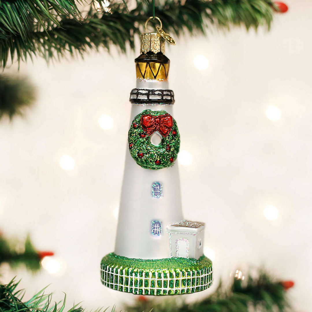 Old World Christmas Ocracoke Lighthouse Blown Glass Ornament