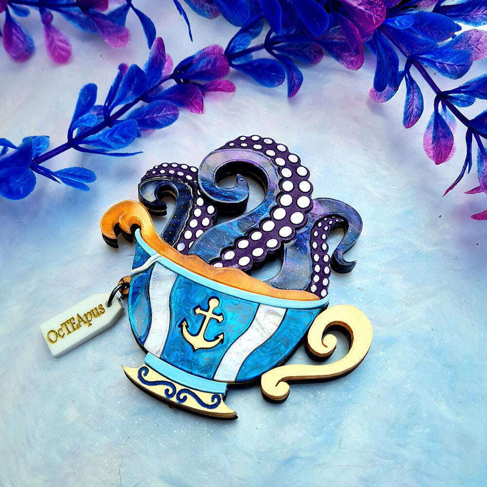 Octopus Teacup Necklace by Cherryloco Jewellery image 1