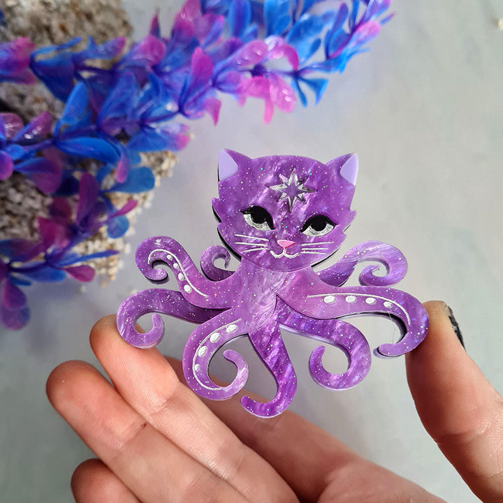 Octopuss Cat Brooch by Cherryloco Jewellery image 1