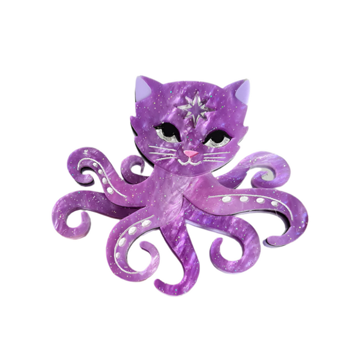 Octopuss Cat Brooch by Cherryloco Jewellery