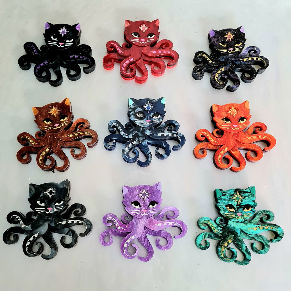 Octopuss Cat Brooch by Cherryloco Jewellery image