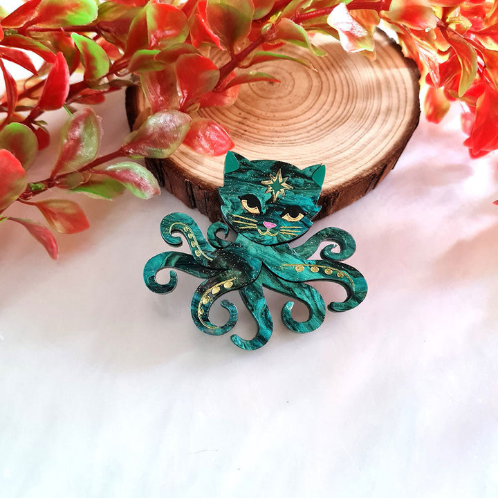 Octopuss Cat Brooch by Cherryloco Jewellery image 3