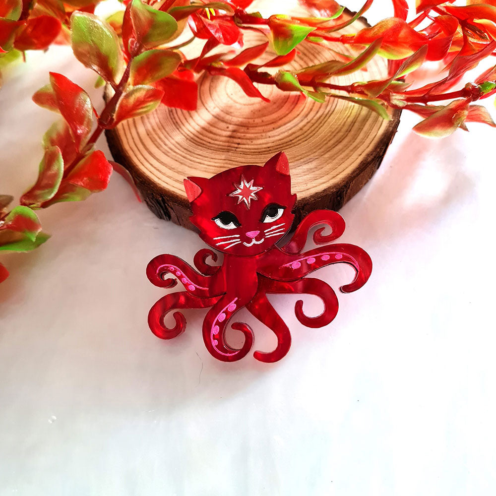 Octopuss Cat Brooch by Cherryloco Jewellery image 4