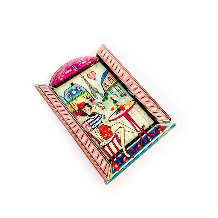 Oh la la Paris Scene Brooch by Rosie Rose Parker
