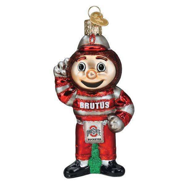 Old World Christmas Ohio State Brutus Buckeye Blown Glass Ornament