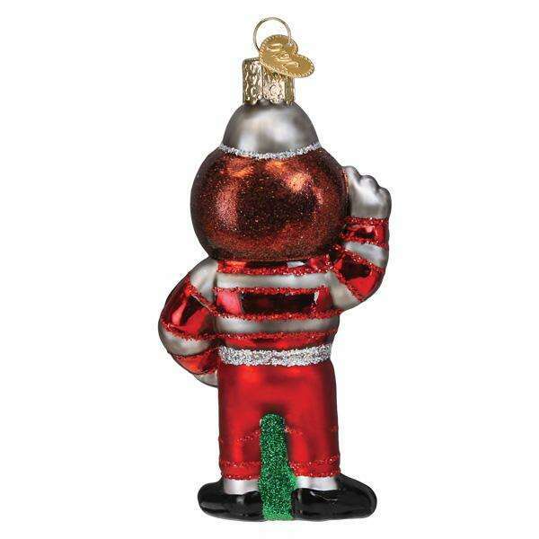 Old World Christmas Ohio State Brutus Buckeye Blown Glass Ornament