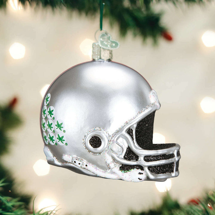 Old World Christmas Ohio State Helmet Blown Glass Ornament