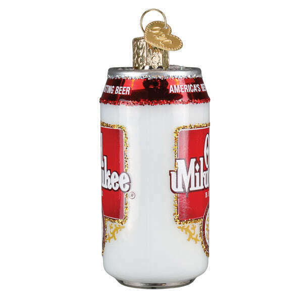 Old World Christmas Old Milwaukee Beer Can Blown Glass Ornament