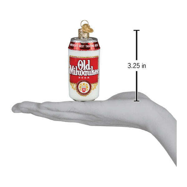 Old World Christmas Old Milwaukee Beer Can Blown Glass Ornament