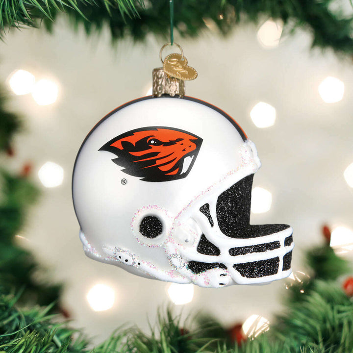 Old World Christmas Oregon State Helmet Blown Glass Ornament