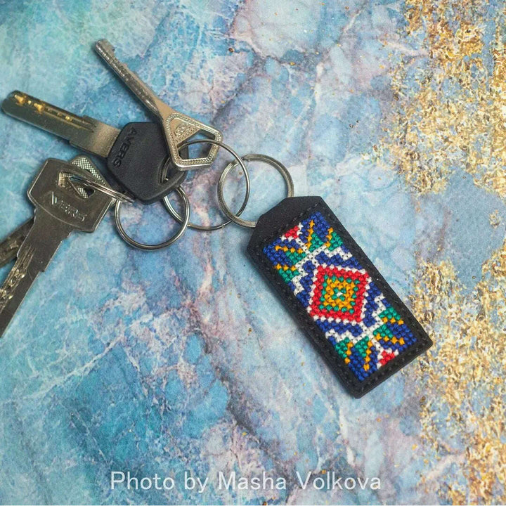Ornament Key Chain Cross-stitch kit on artificial leather FLHL-021