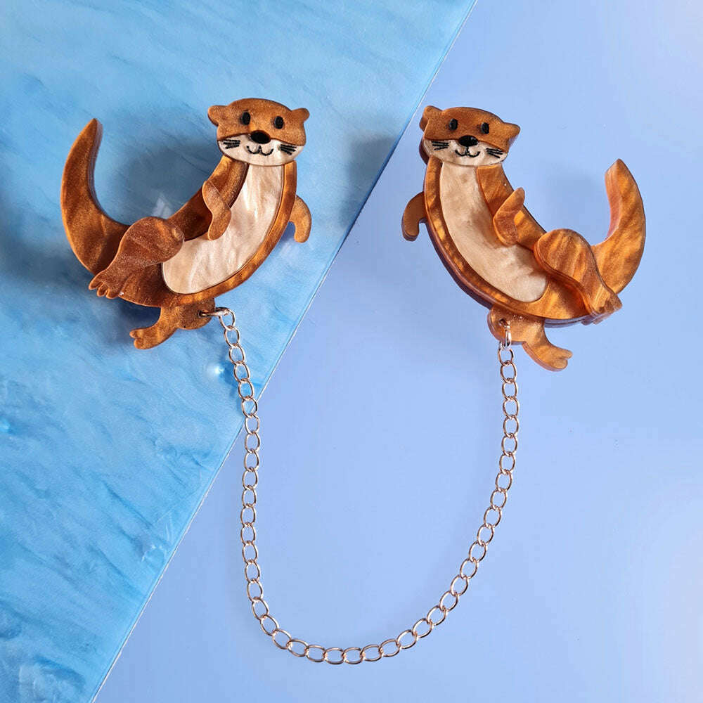 Otter Collar Clip Brooch by Cherryloco Jewellery 3