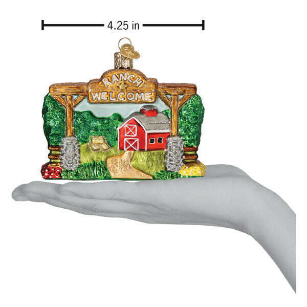 Old World Christmas Our Ranch Blown Glass Ornament