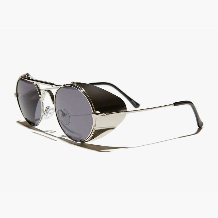 Oval Steampunk Sunglass with Folding Side Shields - Bram 3