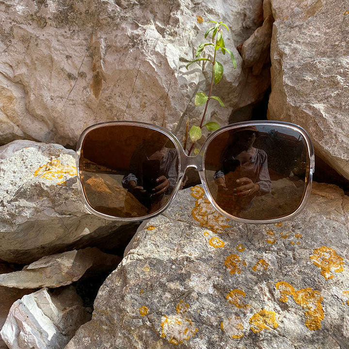 Oversized Square Sunglass with Polarized Lens - Jackie