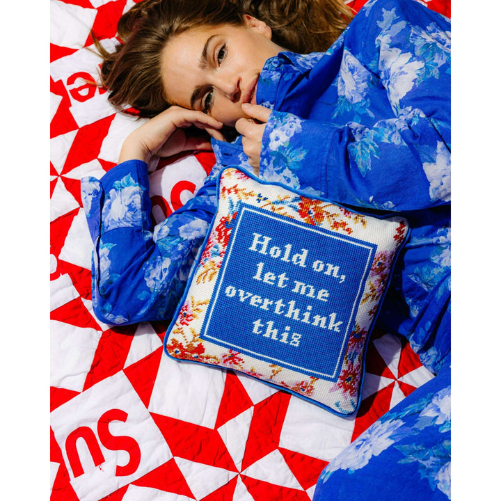 Overthink Needlepoint Pillow