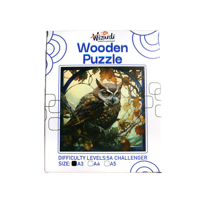 Owl - Jigsaw Wooden Puzzle by Wizardi F07N9-6