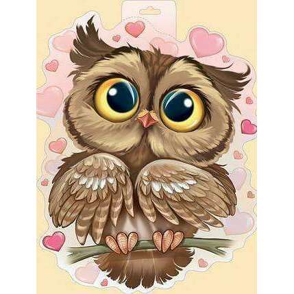 Owl in Love CS296 5.9 x 7.9 inches Diamond Painting Kit