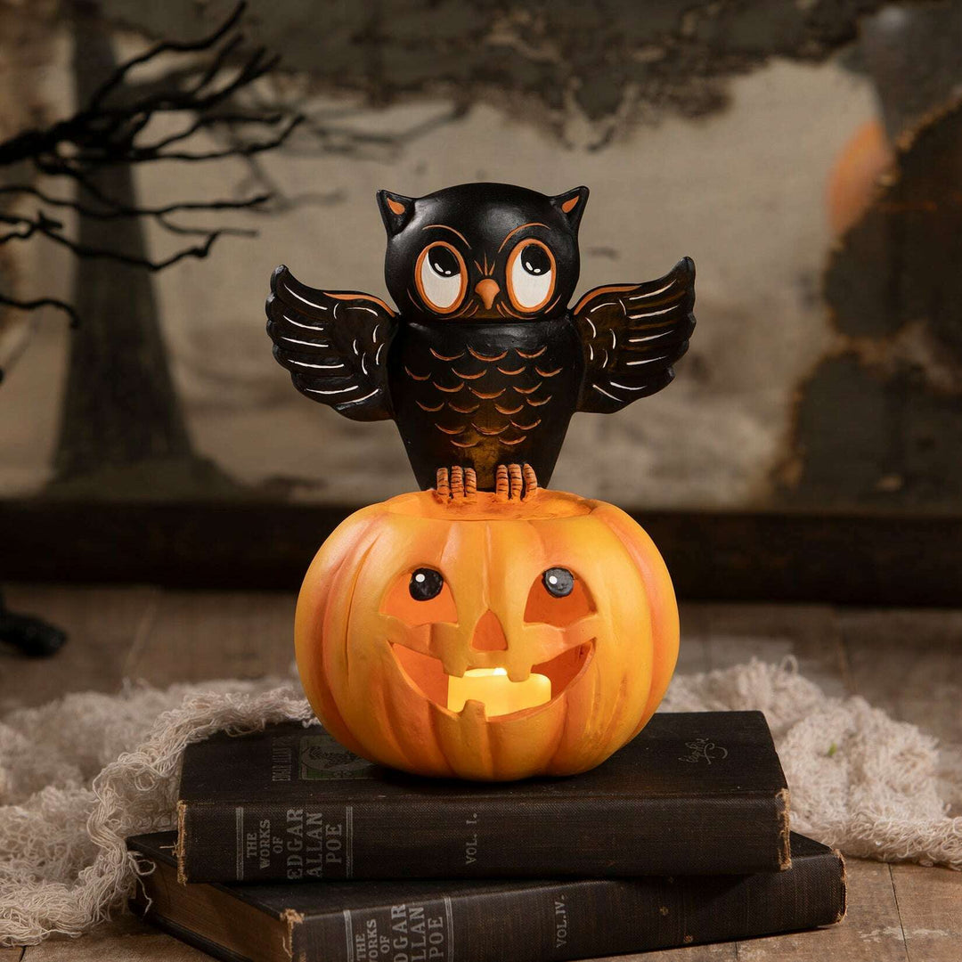 Owl on Jack O'Lantern by Bethany Lowe Designs, image 2