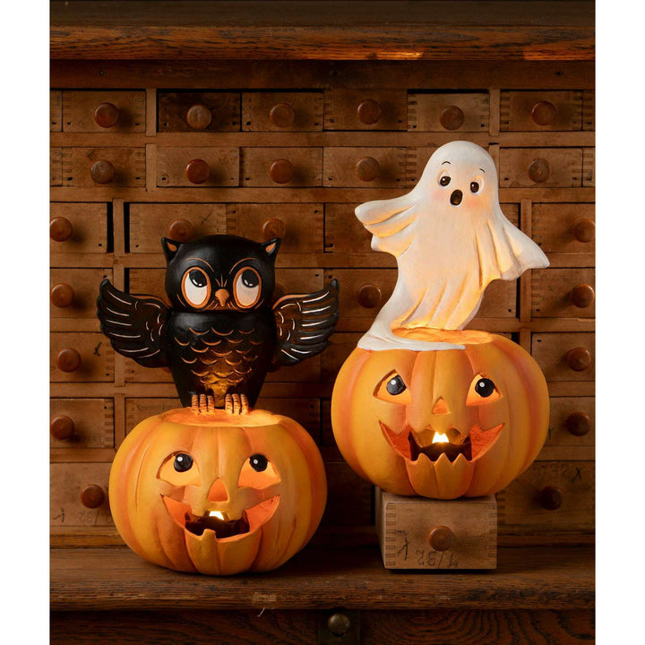 Owl on Jack O'Lantern by Bethany Lowe Designs, image 4