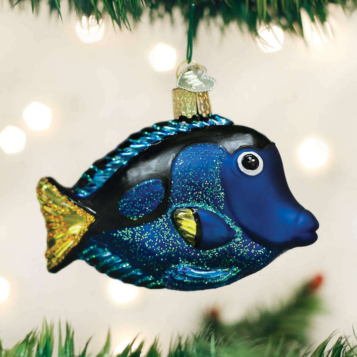 Old World Christmas Pacific Blue Tang Blown Glass Ornament