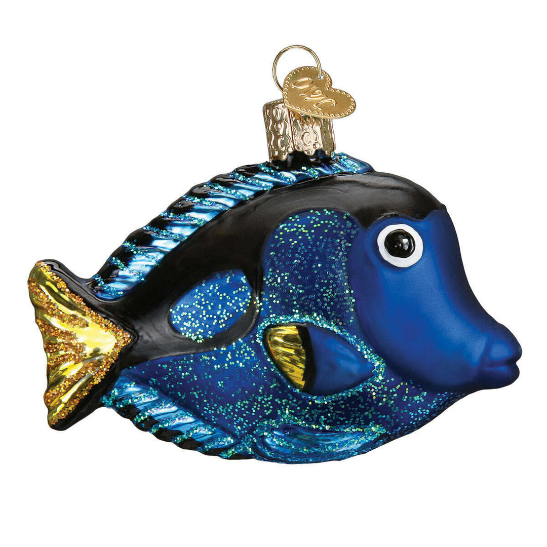 Old World Christmas Pacific Blue Tang Blown Glass Ornament
