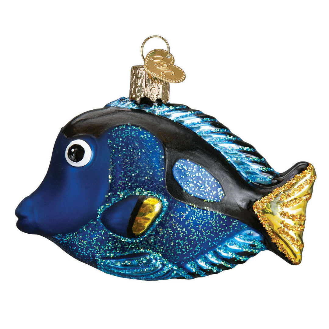 Old World Christmas Pacific Blue Tang Blown Glass Ornament