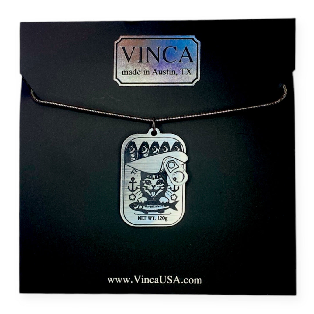 Kitten Breath Tinned Fish Can Necklace