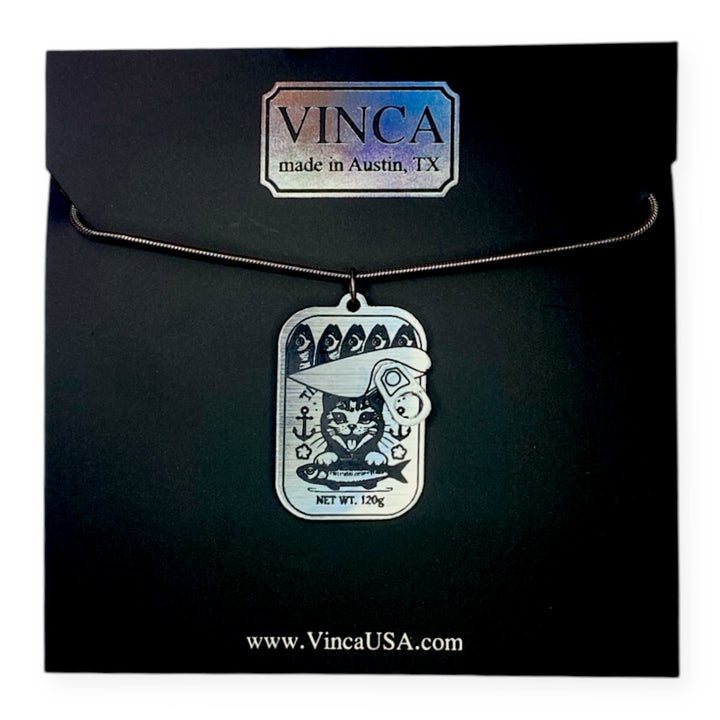 Kitten Breath Tinned Fish Can Necklace