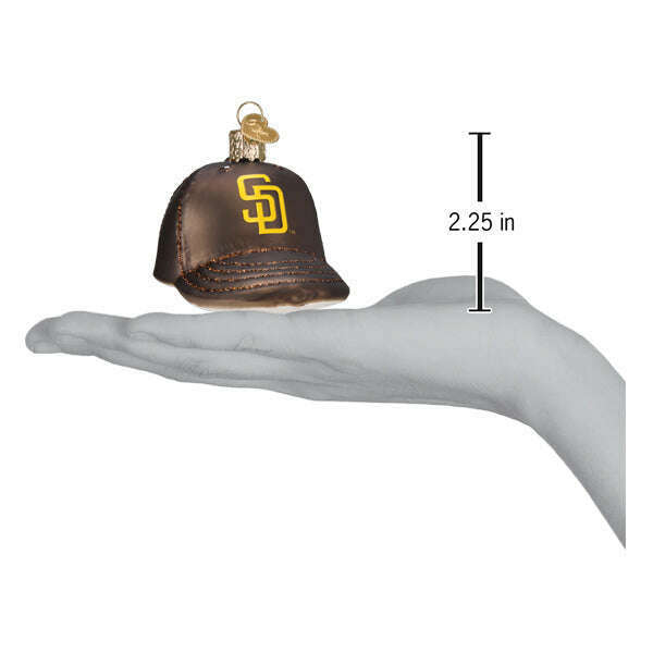 Old World Christmas Padres Baseball Cap Blown Glass Ornament